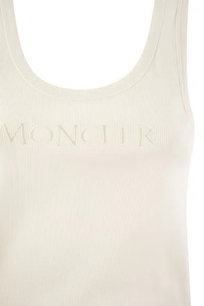 Moncler Logo-embroidered Sports Vest In Neutral