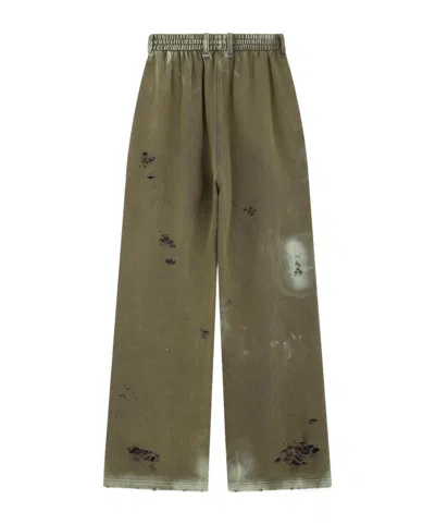 We11 Done Pierced Sweatpants In Green
