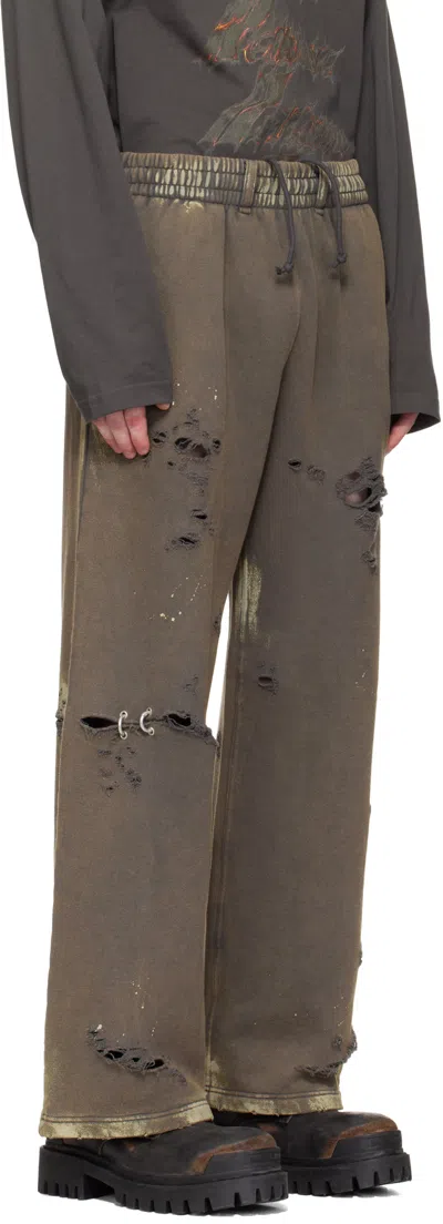 We11 Done Pierced Sweatpants In Green