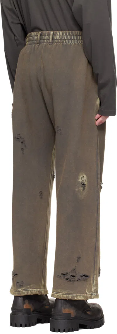 We11 Done Pierced Sweatpants In Green