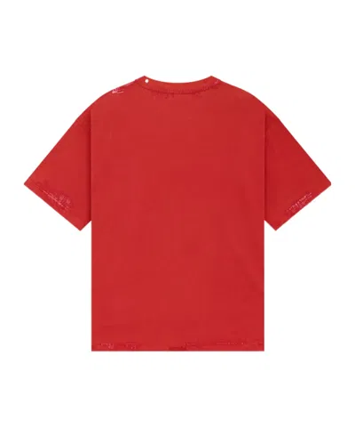 We11 Done Pierced T-shirt In Red