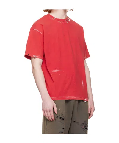 We11 Done Pierced T-shirt In Red