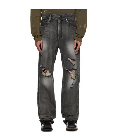 We11 Done Ripped Denim Trouser In Gray