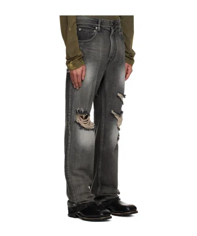 We11 Done Ripped Denim Trouser In Gray