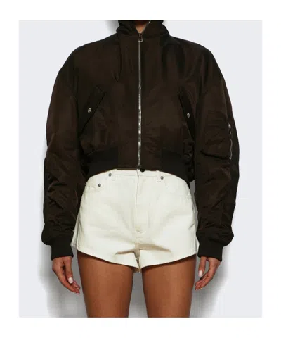 Givenchy Bomber With Zipped Shawl Collar In Nylon In Brown