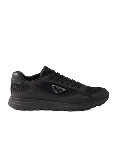 Prada Sneakers Prax 2.0 In Black Fabric And Mesh Men