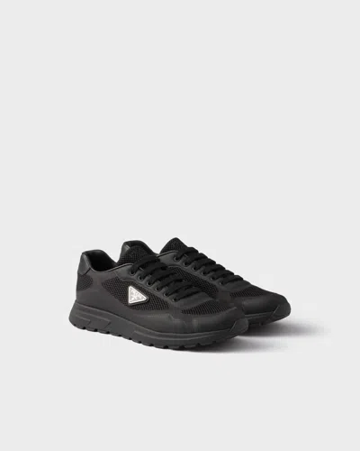 Prada Sneakers Prax 2.0 In Black Fabric And Mesh Men