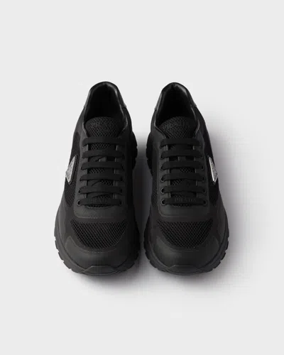 Prada Sneakers Prax 2.0 In Black Fabric And Mesh Men