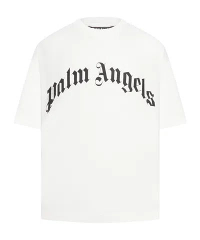Palm Angels Regular Logo T-shirt Short Sleeves In White