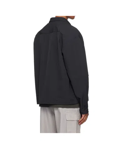 Roa Stretch Nylon Crepe Over Shirt In Black