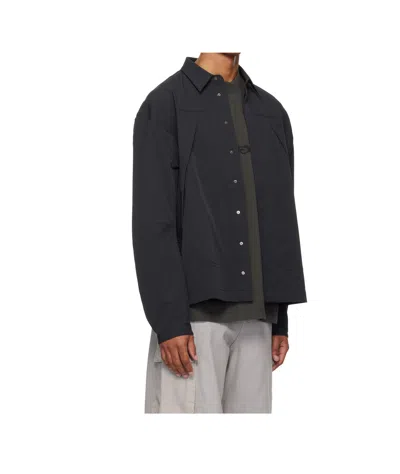 Roa Stretch Nylon Crepe Over Shirt In Black