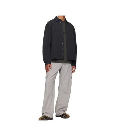 Roa Stretch Nylon Crepe Over Shirt In Black