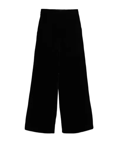 Juunj Velvet Palazzo Pants In Black