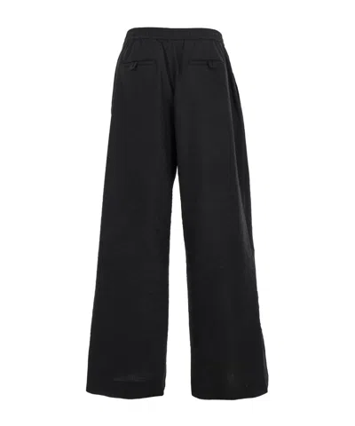 Juunj Elastic Waistband Casual Pants In Black