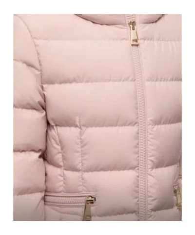 Moncler Doudoune À Capuche Bordée De Shearling Boedette In Pink