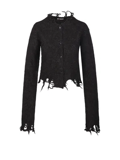 Haikure Jill Sweater With Long Sleeves And Distressed Edges In Black