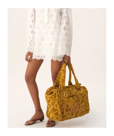 Chloé Large  Plage Tote Bag In Jacquard Terry