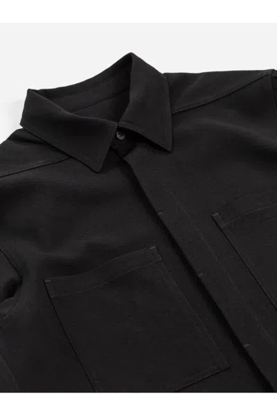 Rick Owens Double-pocket Long-sleeve Shirt In Black