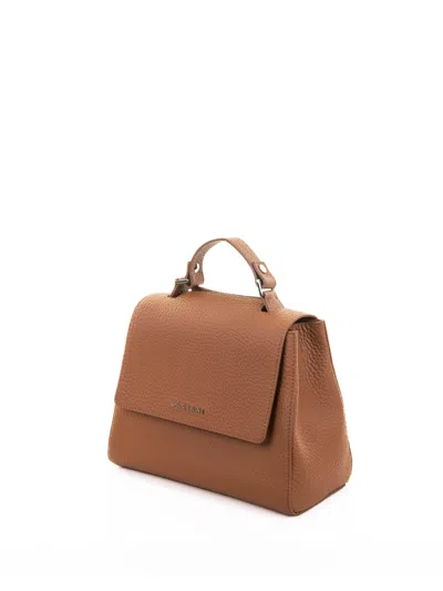 Orciani Sveva Soft S Leather Shoulder Bag With Leather Shoulder Strap