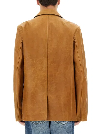 Our Legacy Opening Blazer In Camel Leather In Brown