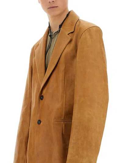 Our Legacy Opening Blazer In Camel Leather In Brown