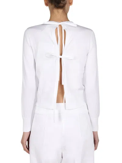 Patou Bow Jersey In White