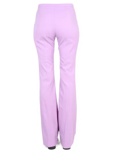 Patou High-waisted Wool Flared Leg Trousers In Purple