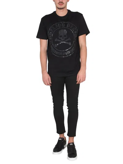 Philipp Plein Graphic Print Crewneck T-shirt In Black