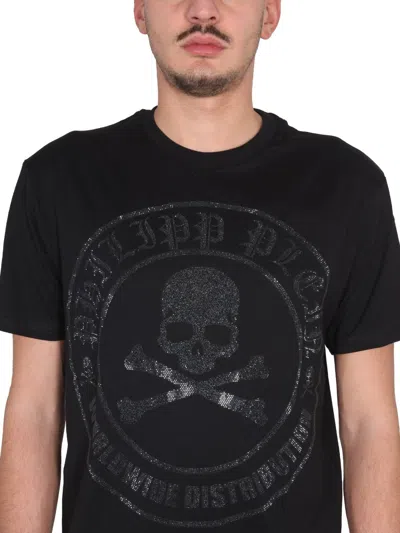 Philipp Plein Graphic Print Crewneck T-shirt In Black