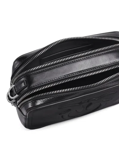 Pinko Smooth Black Leather Shoulder Bag In Black
