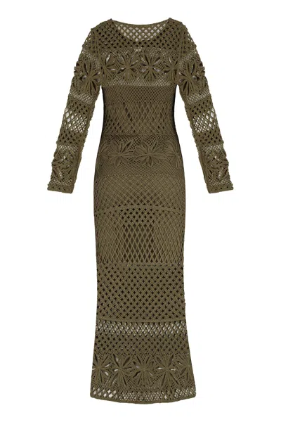 Pinko Openwork-knit Long Dress