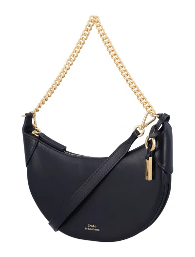 Polo Ralph Lauren Polo Id Small Leather Crossbody Bag In Black