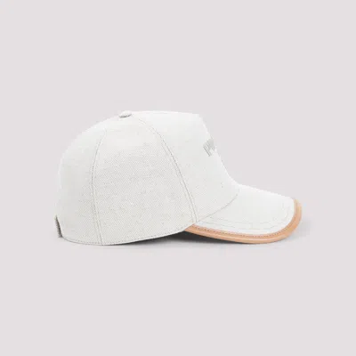 Prada Baseball Hat With Adjustable Strap And Contrast Trim In White