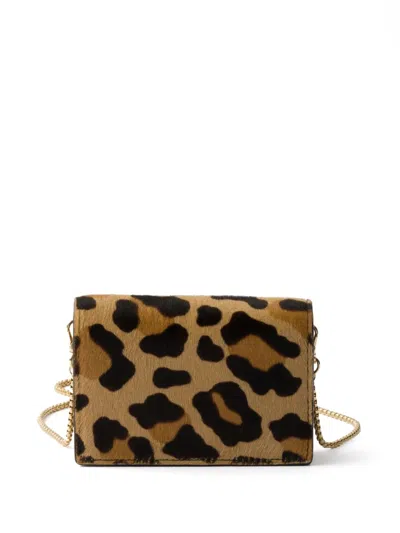 Prada Calfskin Wallet In Animal Print
