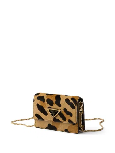 Prada Calfskin Wallet In Animal Print
