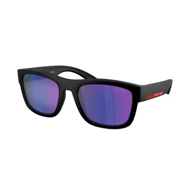 Prada Linea Rossa 53mm Mirrored Pillow Sunglasses In Blue