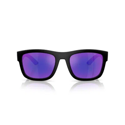 Prada Linea Rossa 53mm Mirrored Pillow Sunglasses In Blue