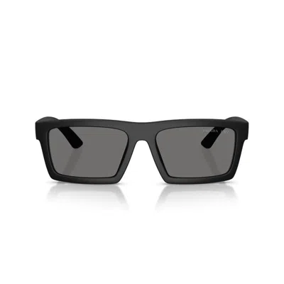 Prada Linea Rossa Rectangle-frame Sunglasses In Black