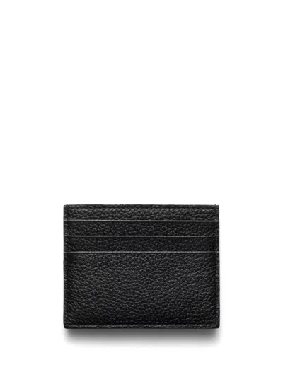 Prada Enamel Triangle-logo Cardholder In Black