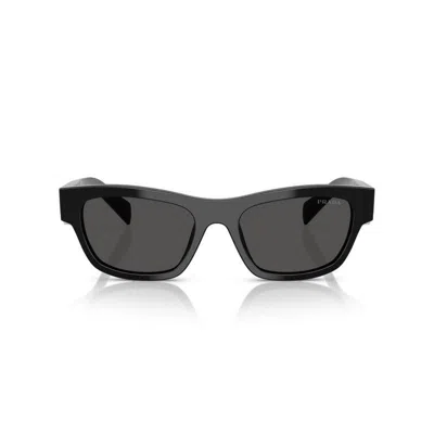 Prada Logo-plaque Sunglasses In Black