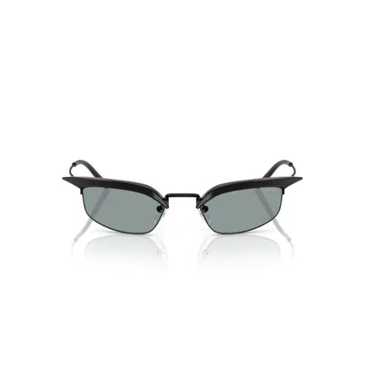 Prada Womens Pr B50s Rectangle-frame Metal Sunglasses Black