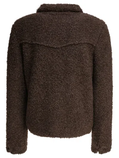 Rakkì Fleece Button Jacket In Brown