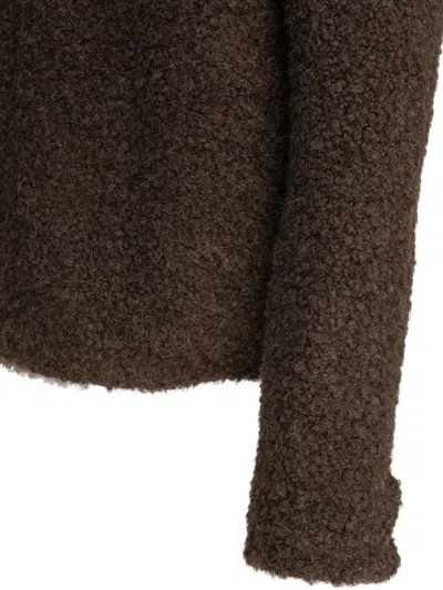 Rakkì Fleece Button Jacket In Brown