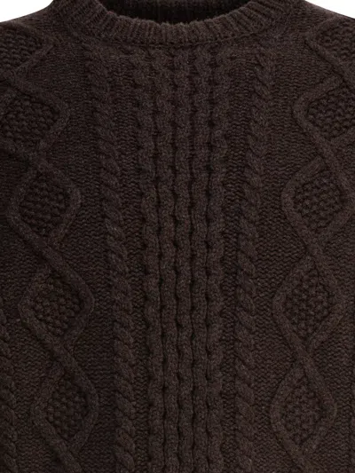 Rakkì Cable-knit Long-sleeves Sweater In Brown