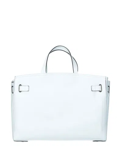 Rebelle Valentina White Leather Handbag With Shoulder Strap