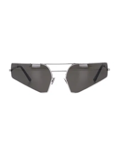 Rick Owens Prong Angular Frame Sunglasses In Metallic