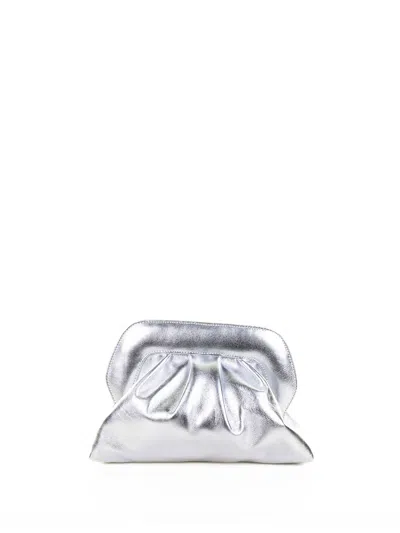 Roberto Festa Silver Clutch In Laminated Leather