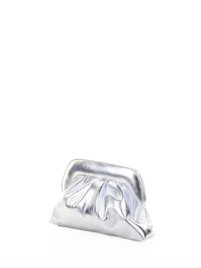 Roberto Festa Silver Clutch In Laminated Leather