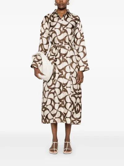 S Max Mara Alice Pleated Abstract-print Midi Dress In Multi