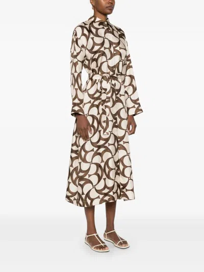S Max Mara Alice Pleated Abstract-print Midi Dress In Multi